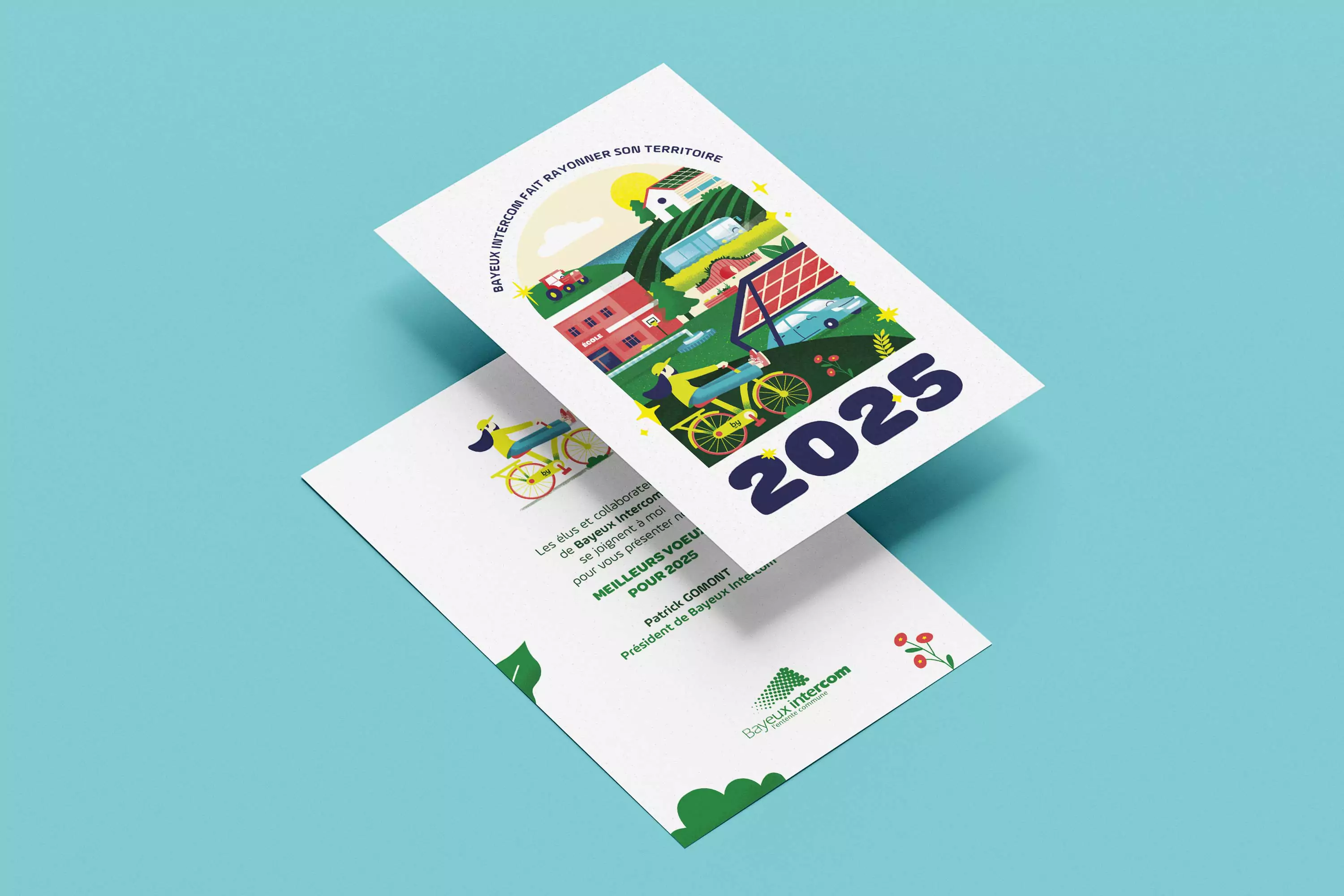 Mock-up visuel Carte de voeux recto/verso Bayeux
