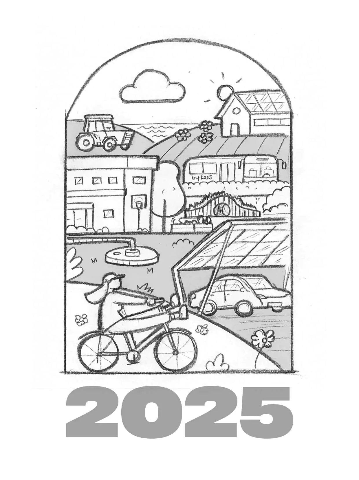 Croquis Carte de Voeux Bayeux 2025