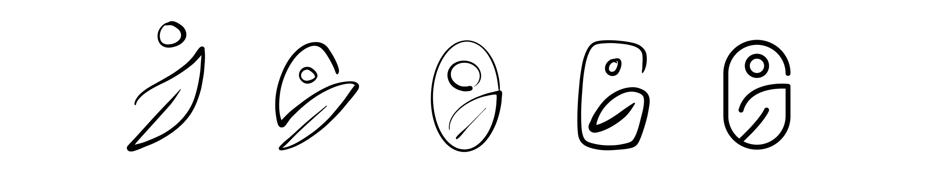 Croquis de l'évolution du logo Greenho