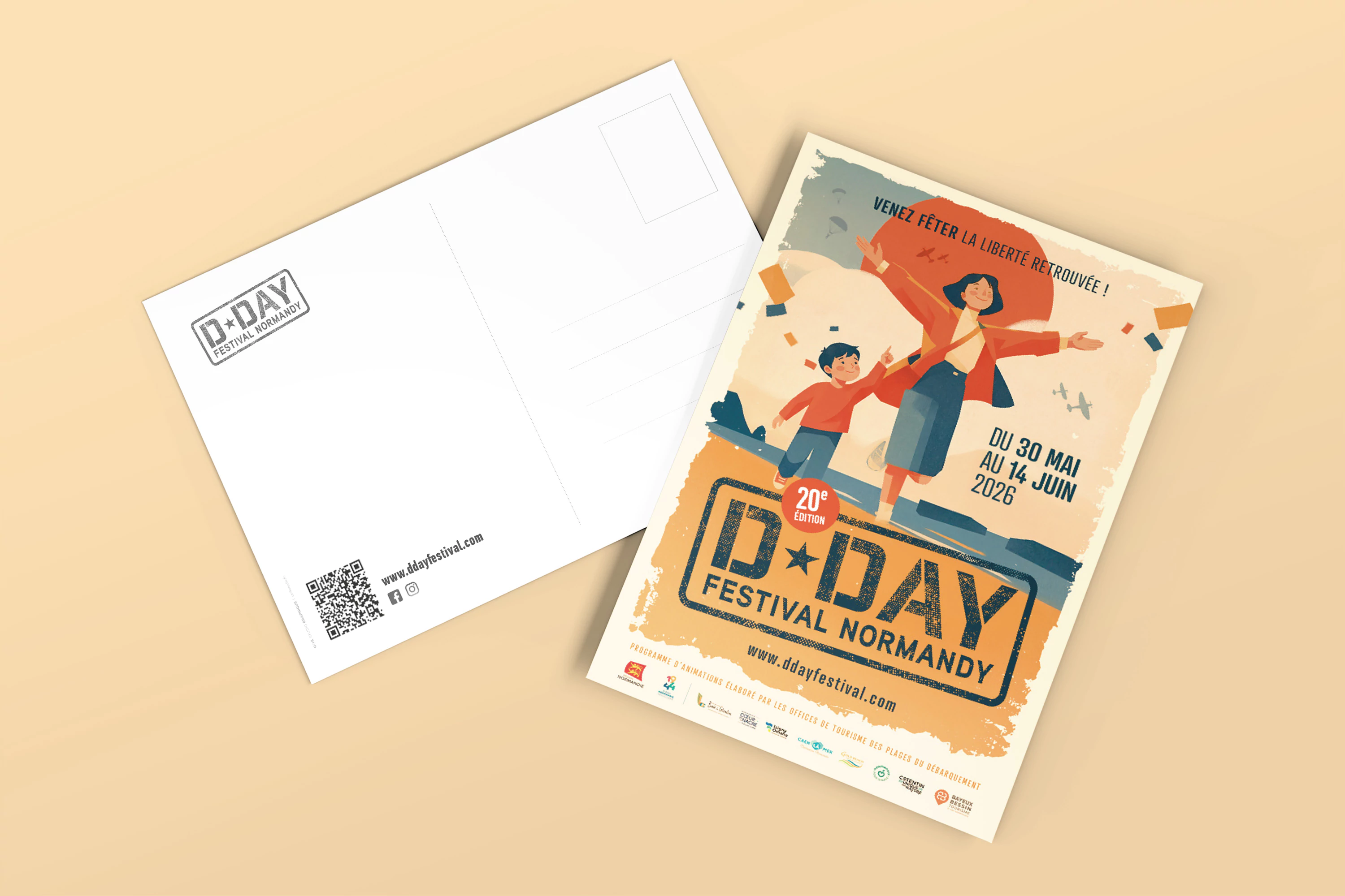 Mock-up carte postale D-Day Festival Normandy
