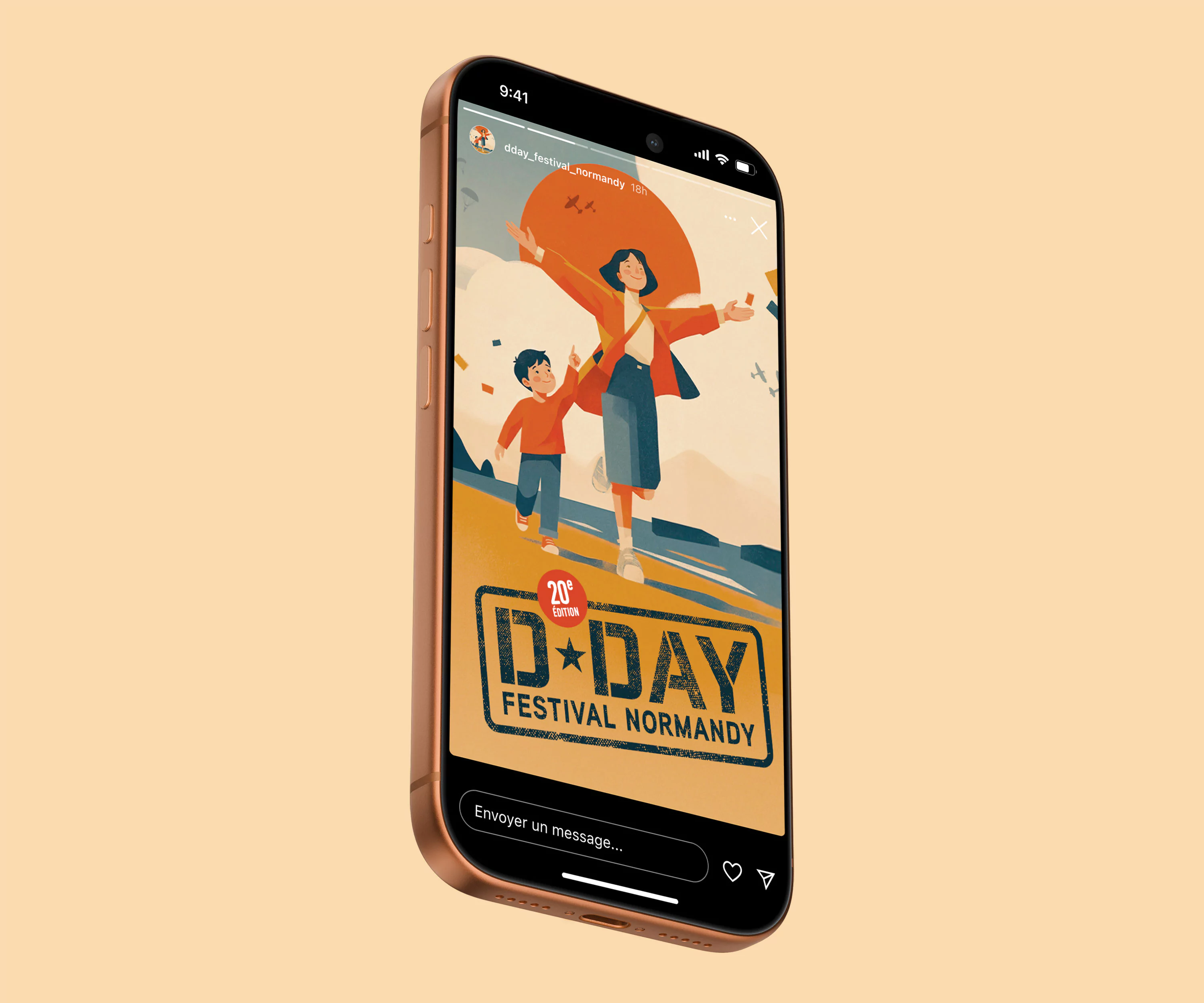 Mock-up Iphone D-Day Festival Normandy