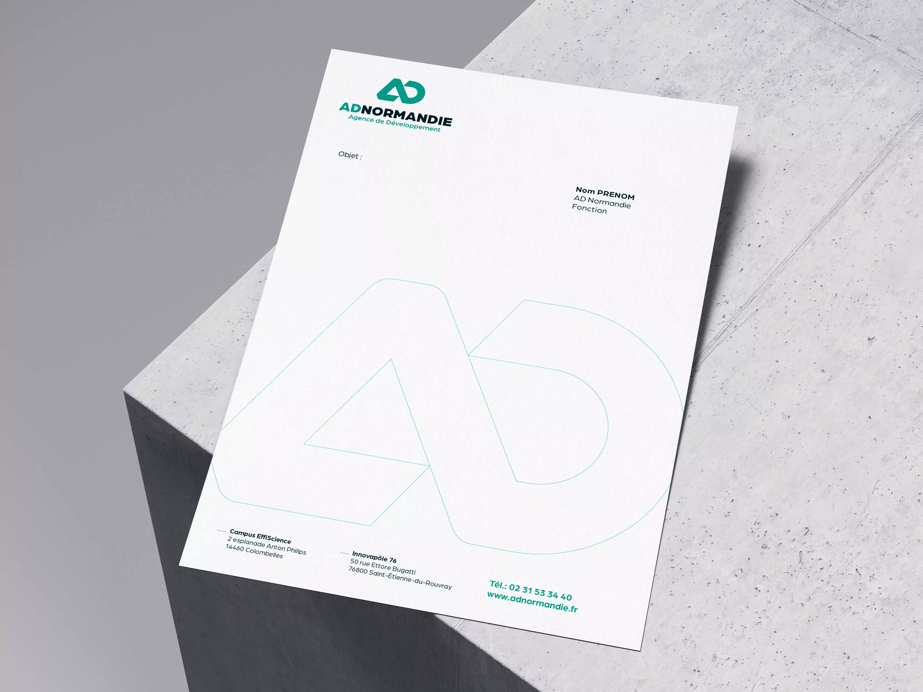 Mock-up lettre AD Normandie