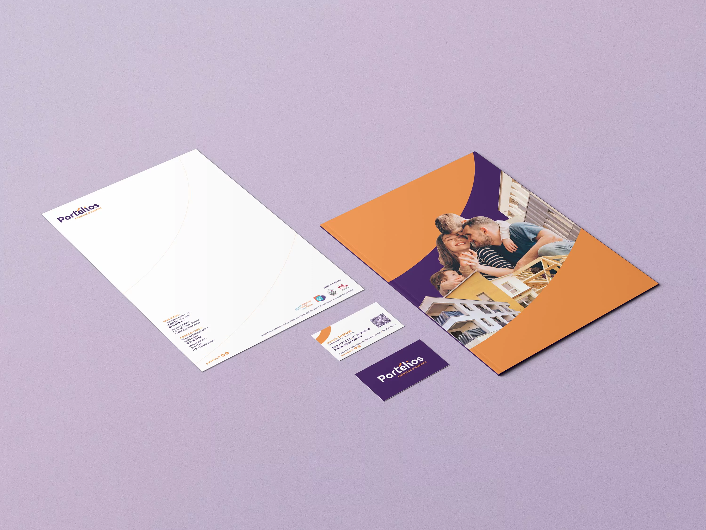 Mock-up papeterie Partélios